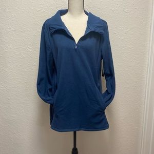 New women’s Eddie Bauer, extra large, blue fleece pull over.